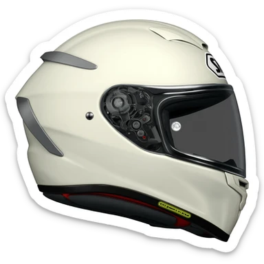 shoei glamster motorcycle helmet; off white color; sideview facing right sticker