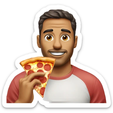 Pizza de jamón y queso tostada realista  sticker