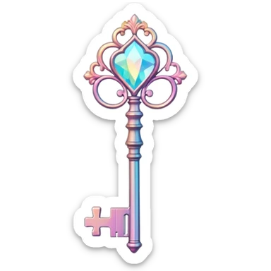 Pastel-pink-blue-yellow-gradients fancy romantic beautiful aesthetic key  sticker