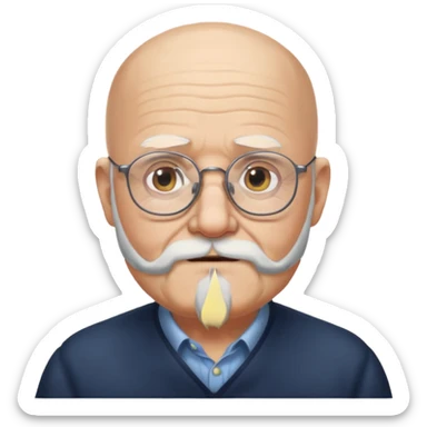 old man bald with beard and glasses sticker