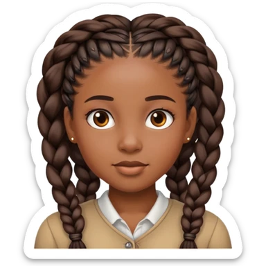 Black girl with braids  sticker