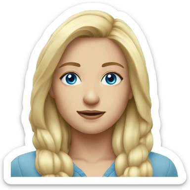 blonde girl in outdoor portrait blue eyes sticker