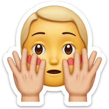 hands caressing sad emojis face sticker