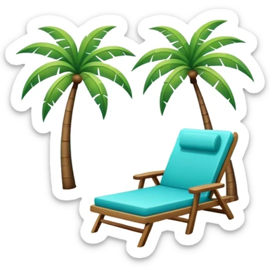 Beach paradise with palm trees and lounge chair sticker