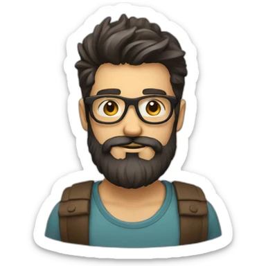 Hipster dude with beard sticker