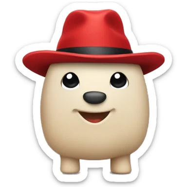 a trunk with a red catalan hat and a cute face sticker