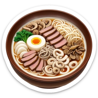 Udon nabe with beef brisket and mushrooms  sticker