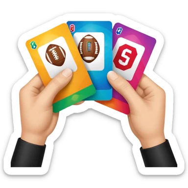 hand opening football card packs in madden sticker