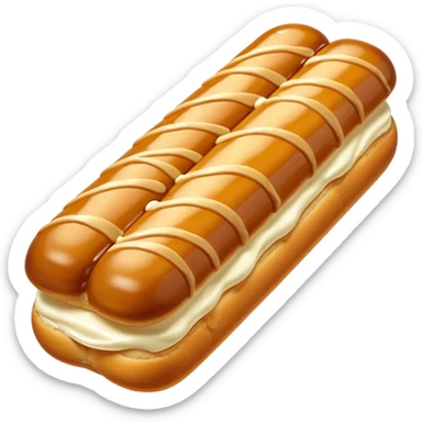 3d realistic Butterscotch éclair  sticker