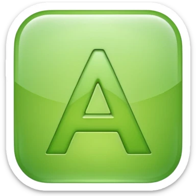 make emolji letter a in light Green color sticker