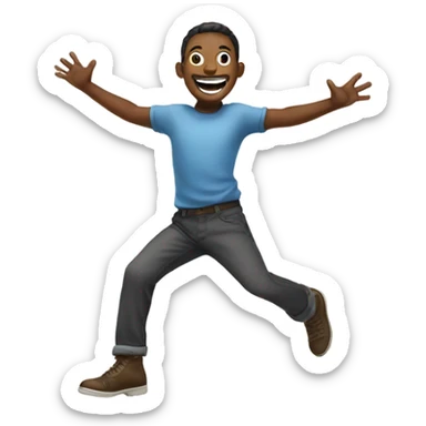 Man jumping with joy sticker