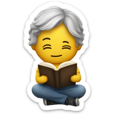 reading book yello clour standered sticker