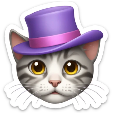 Crying cat with fancy hat sticker
