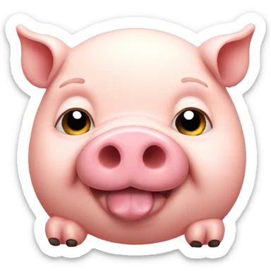 Fat pig eating sticker