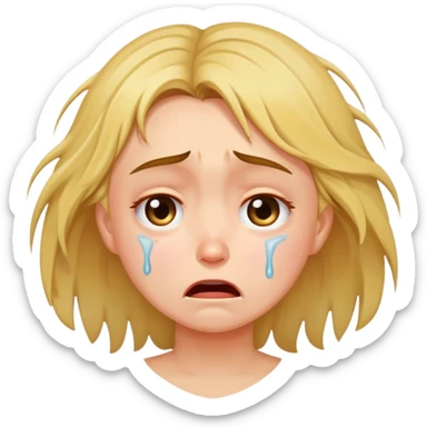girl crying disheveld sticker