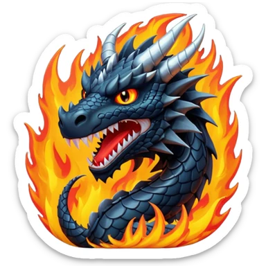 Angry black dragon sticker