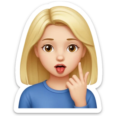 bite your finger girl sticker