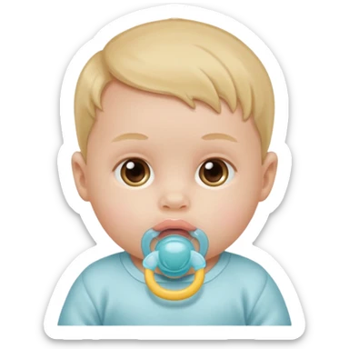 newborn with pacifier sticker