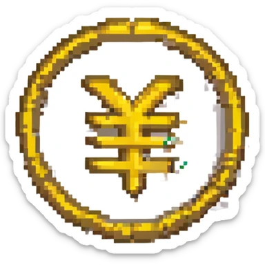 gold Chinese yuan sign emoji sticker