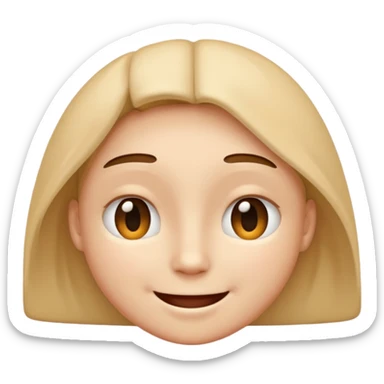 A smiling face with barely open eyes. sticker