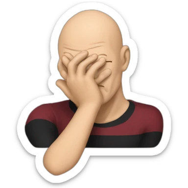 picard facepalms\ sticker