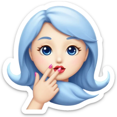 moon blowing a kiss of star sparkles sticker