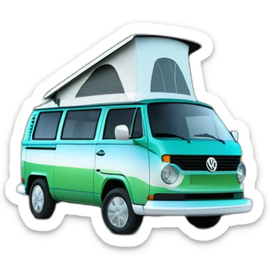 VW T6 California camping bus bicolor VW greenblue white von sticker