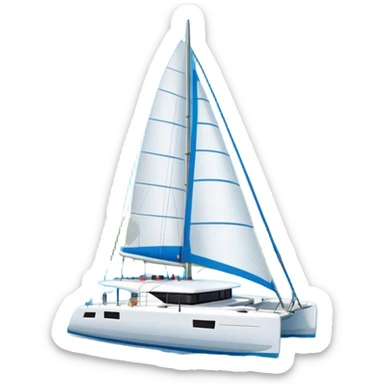 A lagoon 42 catamaran with no wording or letters on the boat  sticker