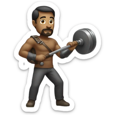 Men with a macebell sticker