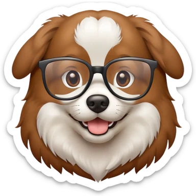 dog with glasses  sticker