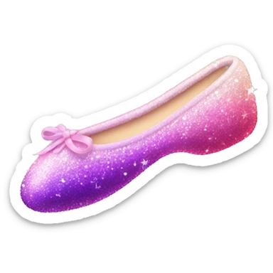 Sparkling ombré pink purple ballet slippers sticker