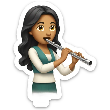 Latino woman playing the flute sticker
