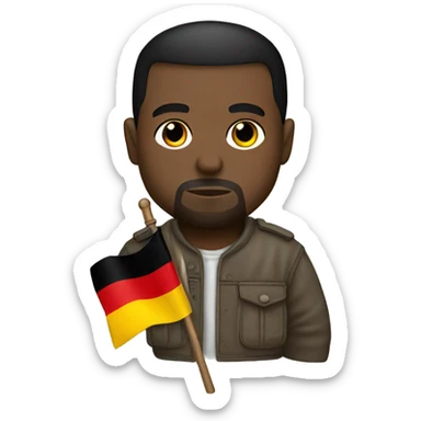 Kanye west holding German flag  sticker