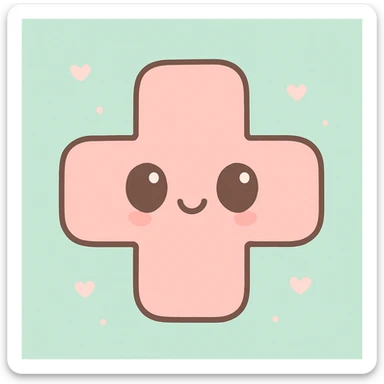 health symbol, kawaii style sticker
