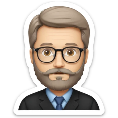 professor with a beard sticker