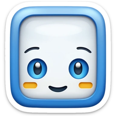 Blauw vierkant met wit vinkje in sticker