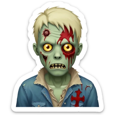 Make a zombie that have a scar in his head like 67 sticker