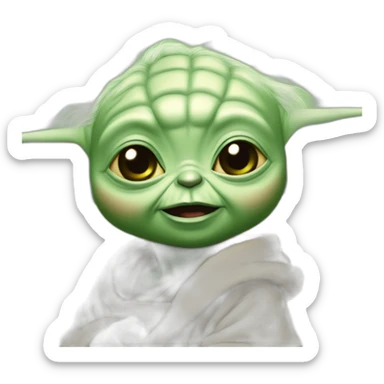 Bébé Yoda avec tétine sticker