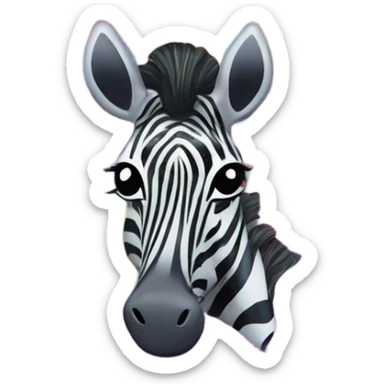 Lisa frank zebra with glitter rainbow stripes sticker