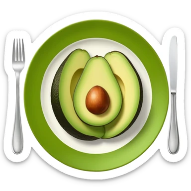 A stylized salad plate in greens or avocado with the hashtag #VogueBody. sticker
