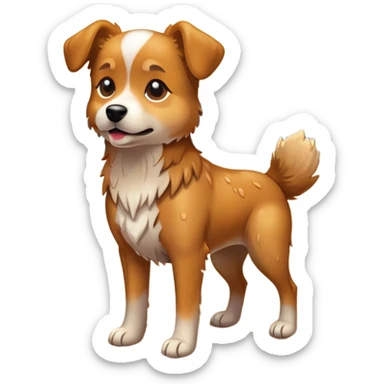 Dog on a beach during the sunset sticker