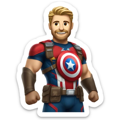 super herói similar ao capitão américa, mas com referência a "promoção/ofertas" sticker
