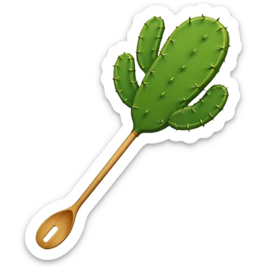 Create a single emoji of a Mexican edible nopal cactus, without thorns or spines. It should look like the smooth, green paddles of a nopal ready to be cooked or eaten in Mexico. No flowers, no pot, no desert background — just one clean, bright green, soft nopal paddle. Minimalistic emoji style. sticker