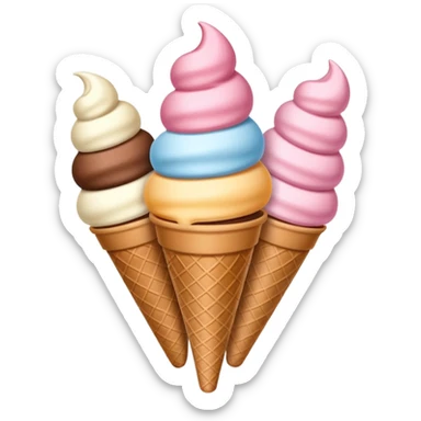 Neapolitan ice cream scoops sticker