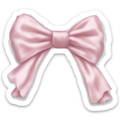 White satin ruffled pillow with light pink bow sticker