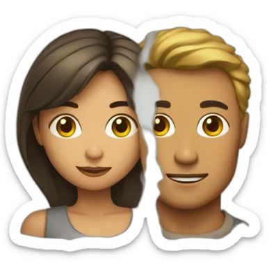 Une femme avec un visage d'homme sticker