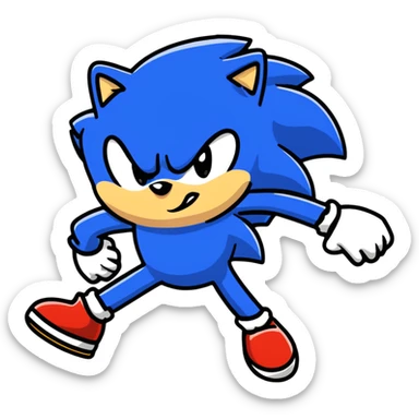 Sonic the Hedgehog dancing in a fun pose sticker