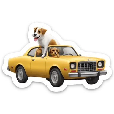 dog kiss car sticker