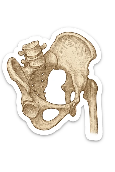 Bacino anatomico ruotato in senso orario sticker