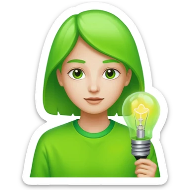 80s fashion green lighting lamp sticker